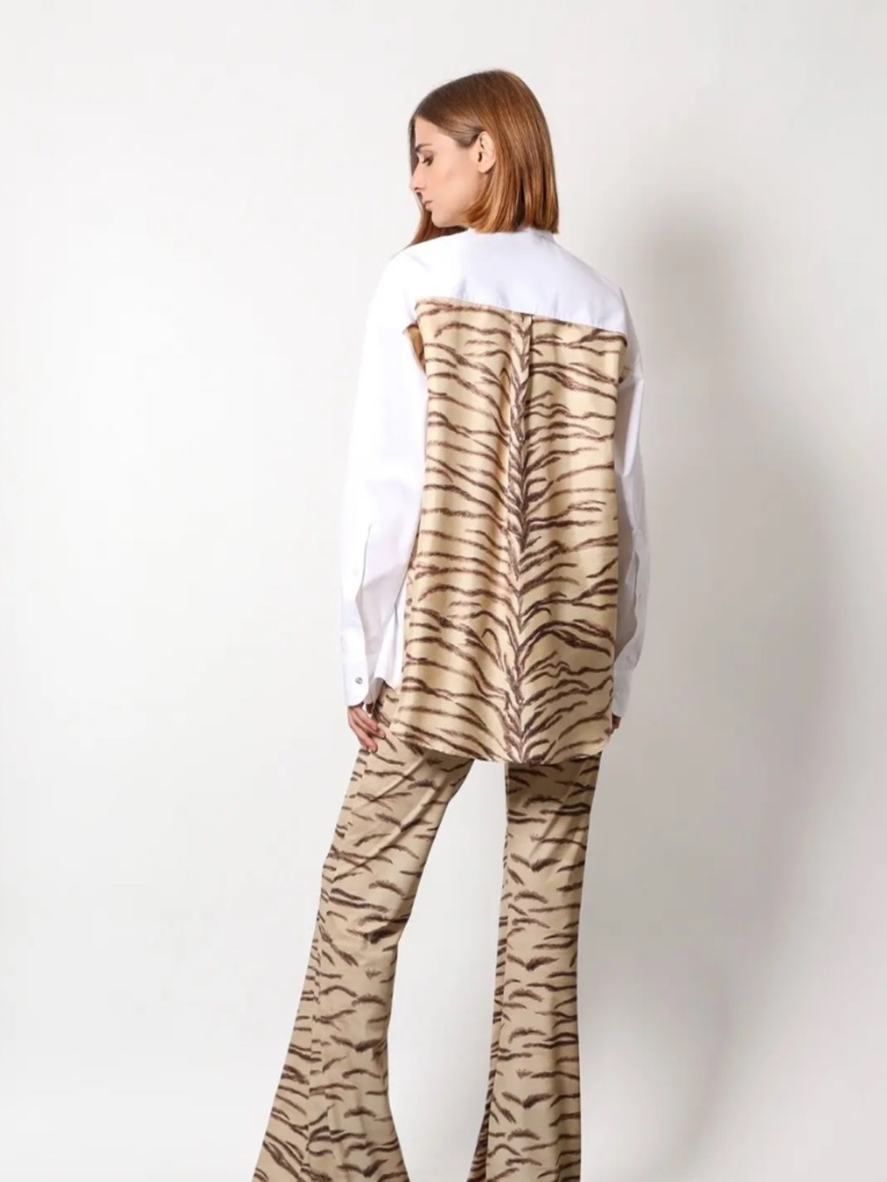 Stella McCartney tiger-print oversized silk shirt